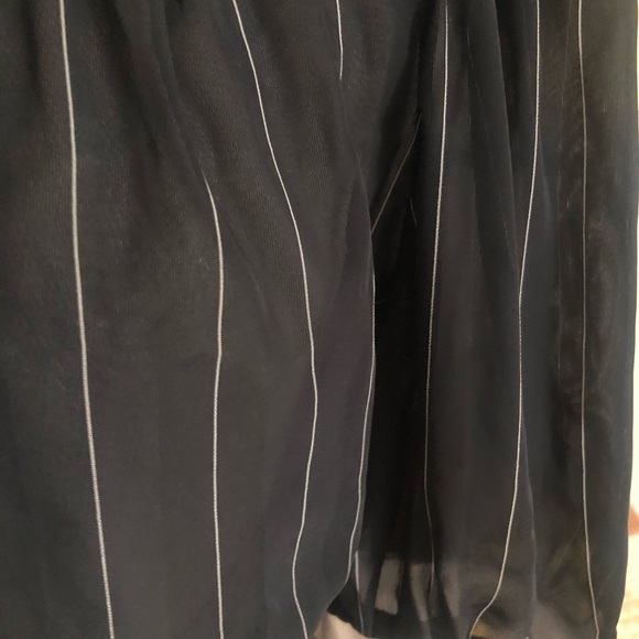 SOLD Vintage 1940s Style Dress Black White Stripe Sheer S M Rockabilly Pinup - Picture 5 of 6